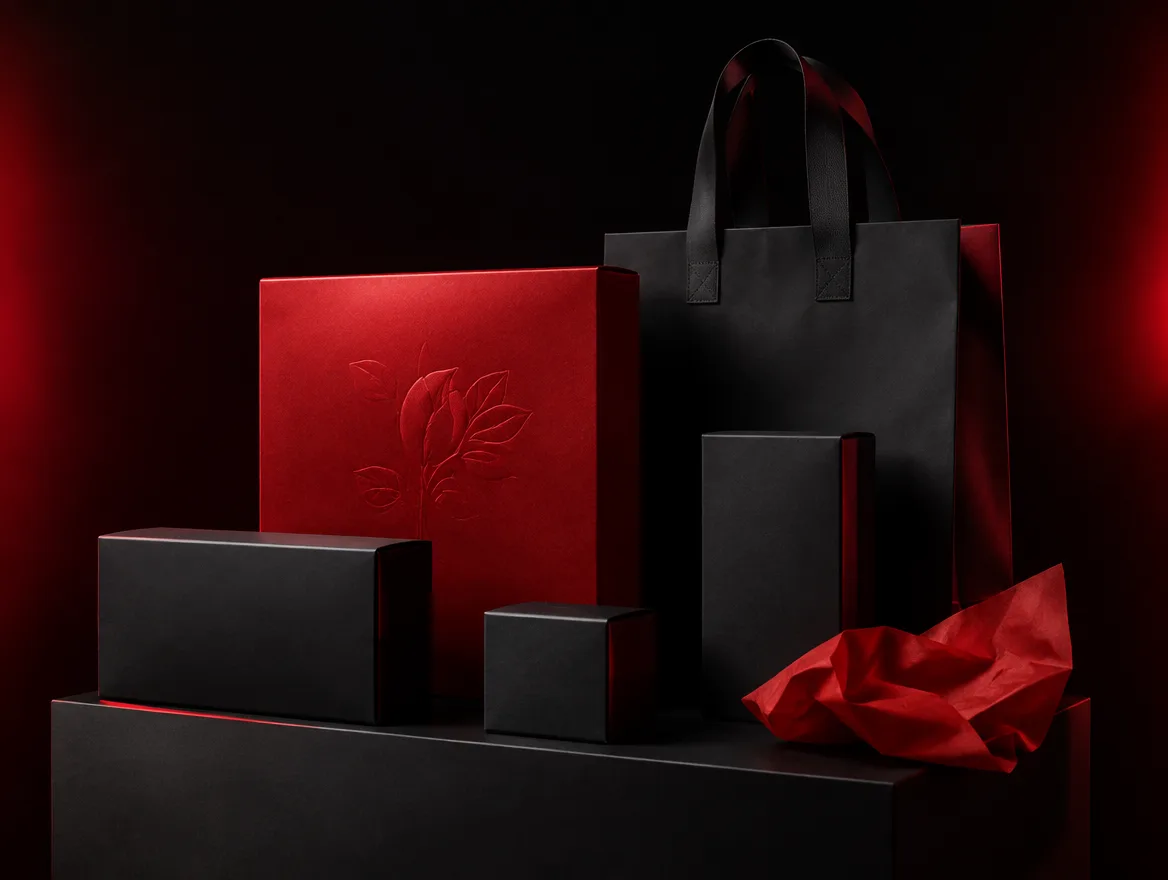 Black and red packaging lineup